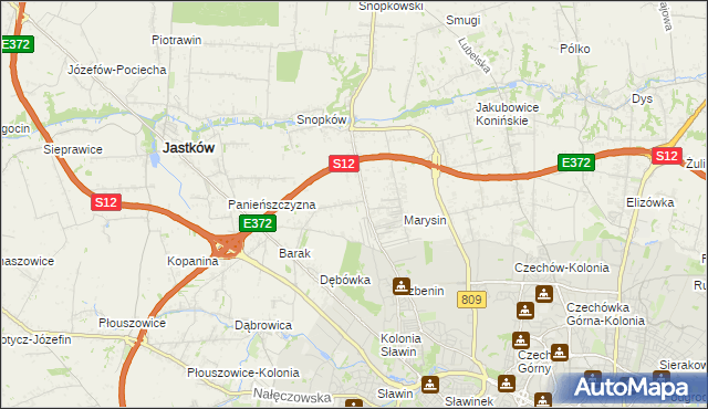 mapa Natalin gmina Jastków, Natalin gmina Jastków na mapie Targeo