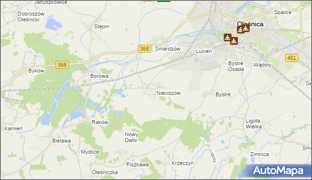 mapa Nieciszów, Nieciszów na mapie Targeo