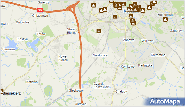 mapa Niekłonice, Niekłonice na mapie Targeo