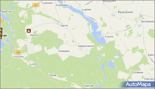 mapa Niesporowice, Niesporowice na mapie Targeo