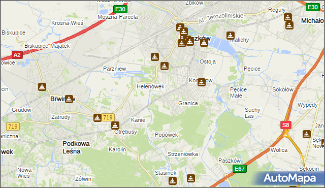 mapa Nowa Wieś gmina Michałowice, Nowa Wieś gmina Michałowice na mapie Targeo