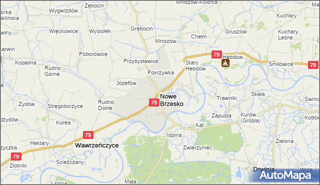 mapa Nowe Brzesko, Nowe Brzesko na mapie Targeo