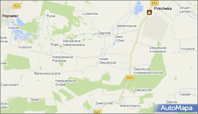 mapa Nowe Depułtycze, Nowe Depułtycze na mapie Targeo