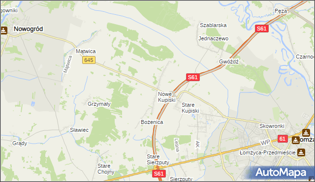 mapa Nowe Kupiski, Nowe Kupiski na mapie Targeo