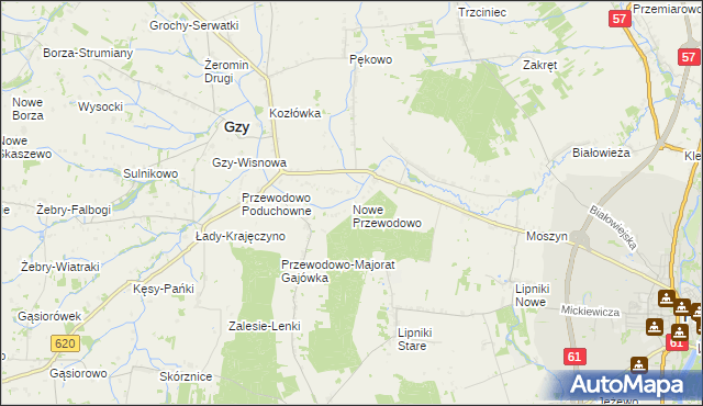 mapa Nowe Przewodowo, Nowe Przewodowo na mapie Targeo