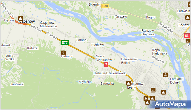 mapa Nowy Dziekanów, Nowy Dziekanów na mapie Targeo