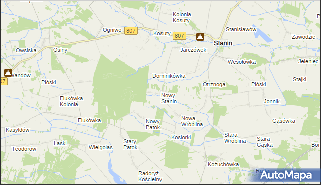 mapa Nowy Stanin, Nowy Stanin na mapie Targeo