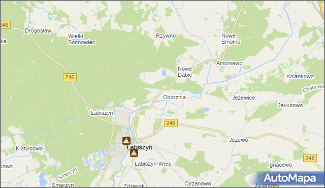 mapa Obórznia, Obórznia na mapie Targeo