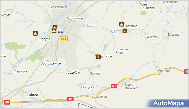 mapa Olbrachcice gmina Biała, Olbrachcice gmina Biała na mapie Targeo