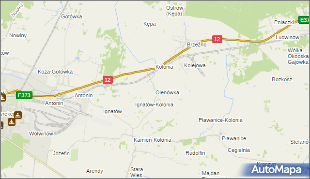 mapa Olenówka, Olenówka na mapie Targeo