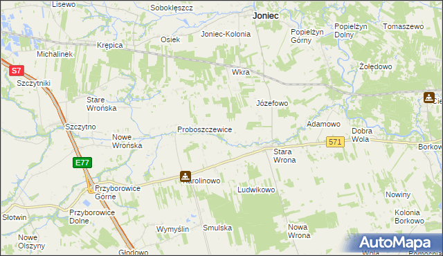 mapa Omięciny, Omięciny na mapie Targeo