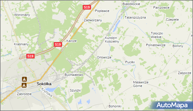mapa Orłowicze, Orłowicze na mapie Targeo