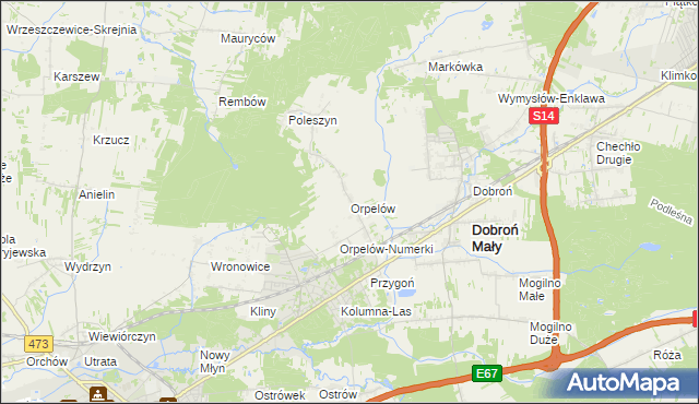 mapa Orpelów, Orpelów na mapie Targeo