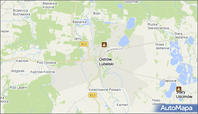 mapa Ostrów Lubelski, Ostrów Lubelski na mapie Targeo