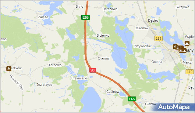 mapa Otanów, Otanów na mapie Targeo