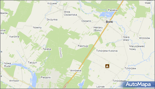 mapa Pasmugi, Pasmugi na mapie Targeo