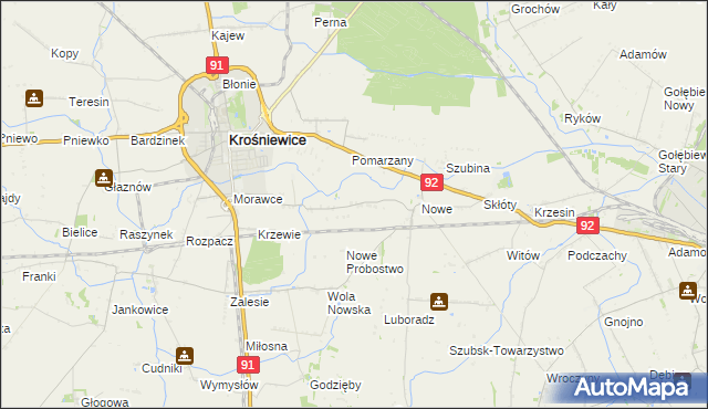 mapa Pawlikowice gmina Krośniewice, Pawlikowice gmina Krośniewice na mapie Targeo