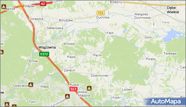 mapa Pęclin, Pęclin na mapie Targeo