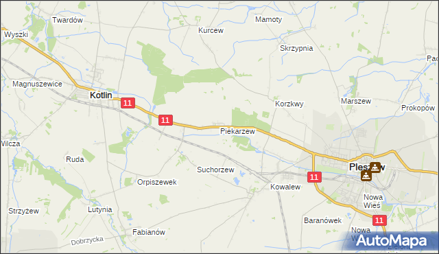 mapa Piekarzew, Piekarzew na mapie Targeo
