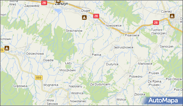 mapa Pielnia, Pielnia na mapie Targeo