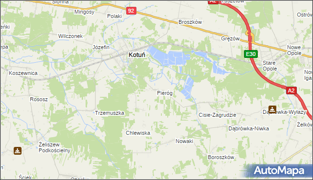 mapa Pieróg, Pieróg na mapie Targeo