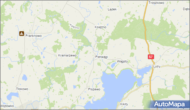 mapa Pierwągi, Pierwągi na mapie Targeo