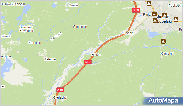 mapa Pikule, Pikule na mapie Targeo