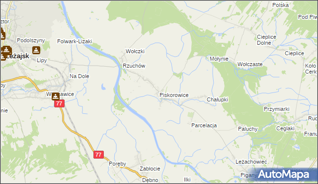 mapa Piskorowice, Piskorowice na mapie Targeo