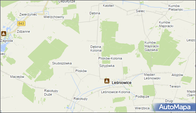 mapa Plisków-Kolonia, Plisków-Kolonia na mapie Targeo