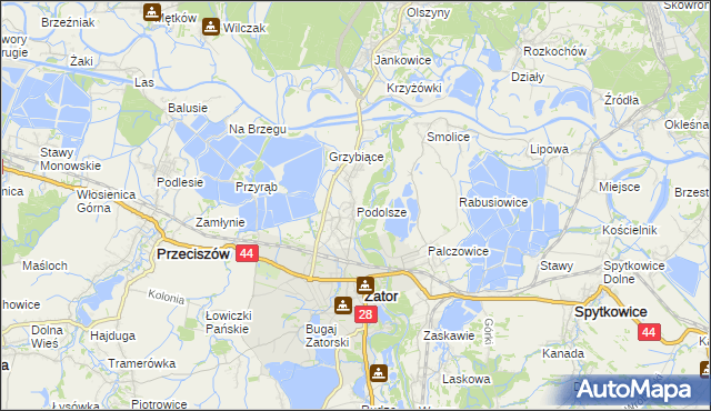 mapa Podolsze, Podolsze na mapie Targeo