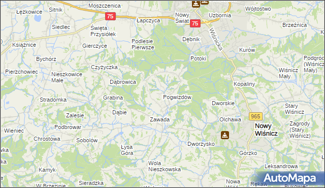 mapa Pogwizdów gmina Bochnia, Pogwizdów gmina Bochnia na mapie Targeo