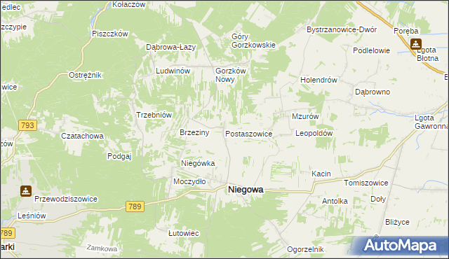 mapa Postaszowice, Postaszowice na mapie Targeo