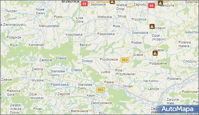 mapa Przytkowice, Przytkowice na mapie Targeo