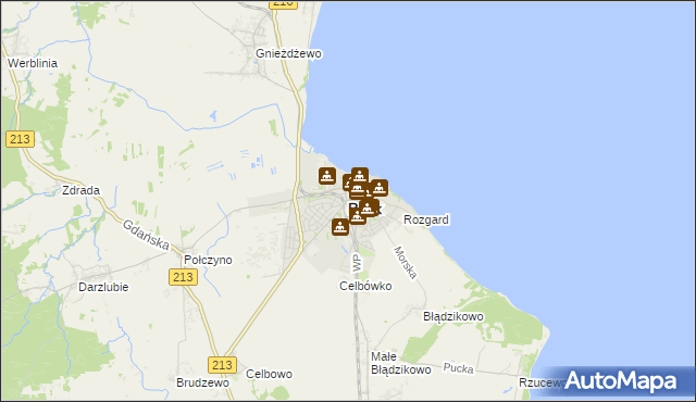 mapa Puck, Puck na mapie Targeo