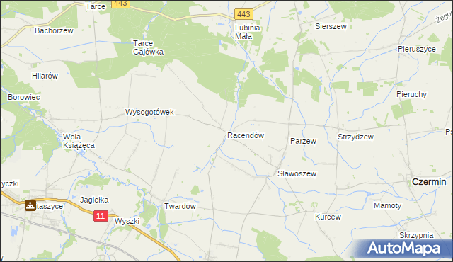 mapa Racendów, Racendów na mapie Targeo
