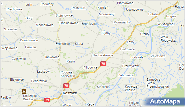 mapa Rachwałowice, Rachwałowice na mapie Targeo