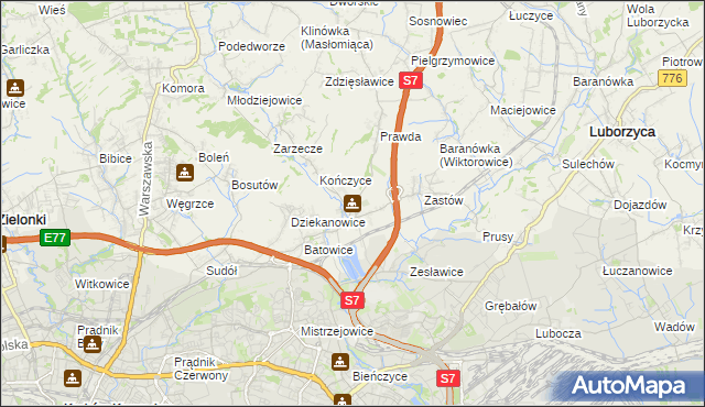 mapa Raciborowice gmina Michałowice, Raciborowice gmina Michałowice na mapie Targeo