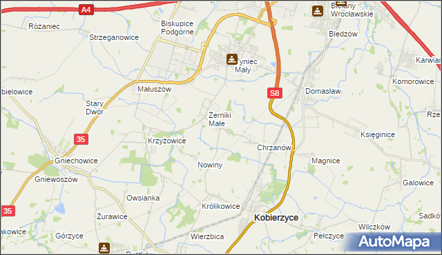 mapa Racławice Wielkie, Racławice Wielkie na mapie Targeo