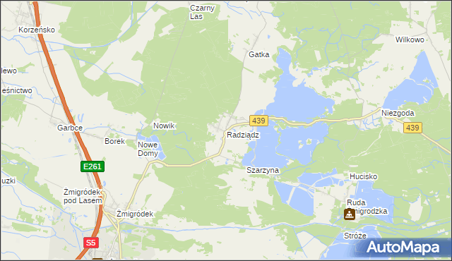 mapa Radziądz, Radziądz na mapie Targeo