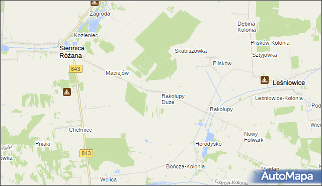 mapa Rakołupy Duże, Rakołupy Duże na mapie Targeo