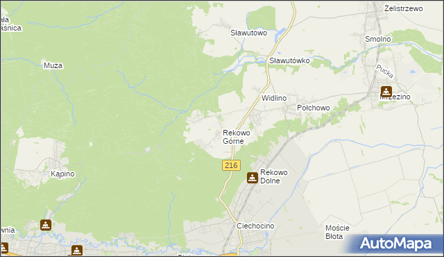 mapa Rekowo Górne, Rekowo Górne na mapie Targeo