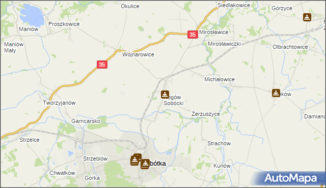mapa Rogów Sobócki, Rogów Sobócki na mapie Targeo