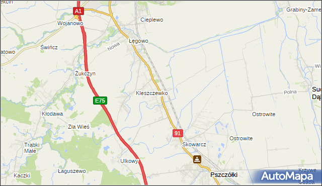 mapa Różyny, Różyny na mapie Targeo