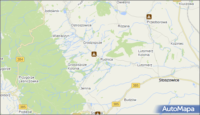 mapa Rudnica gmina Stoszowice, Rudnica gmina Stoszowice na mapie Targeo