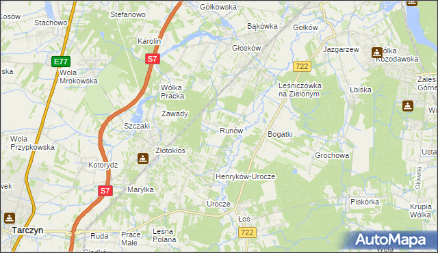 mapa Runów, Runów na mapie Targeo