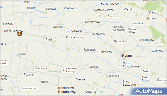 mapa Rybionek, Rybionek na mapie Targeo