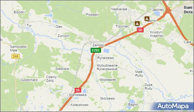 mapa Rynarzewo, Rynarzewo na mapie Targeo