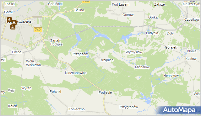 mapa Rząbiec, Rząbiec na mapie Targeo