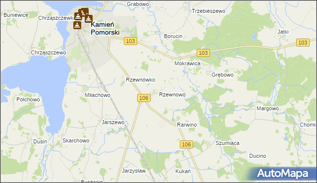 mapa Rzewnowo, Rzewnowo na mapie Targeo