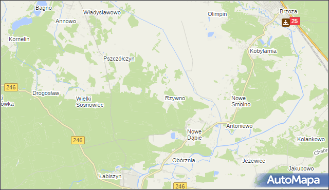 mapa Rzywno, Rzywno na mapie Targeo